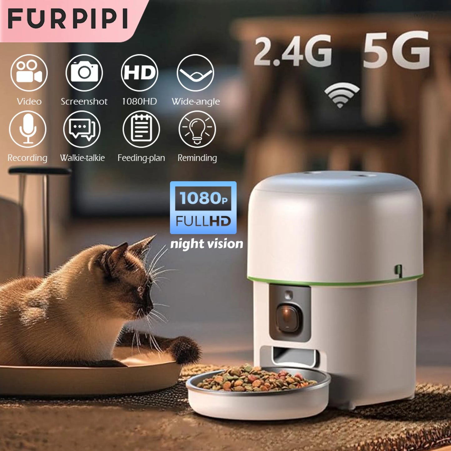 Automatic Cat Feeder With 5GWiFi Tuya