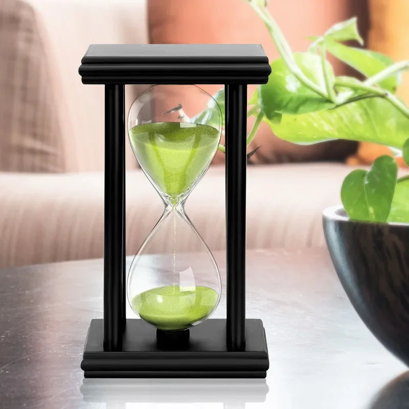 Wooden Black Frame Hourglass