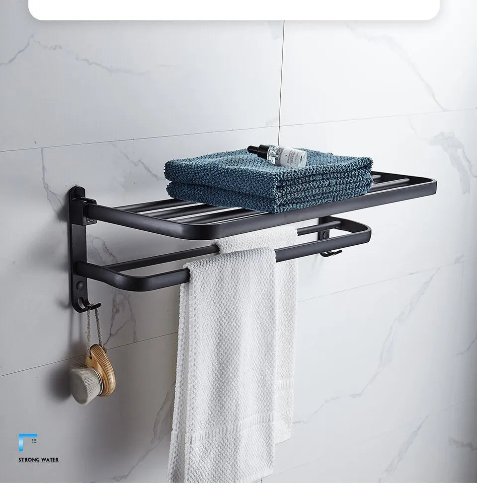 Folding Holder With Hook Towel Holder