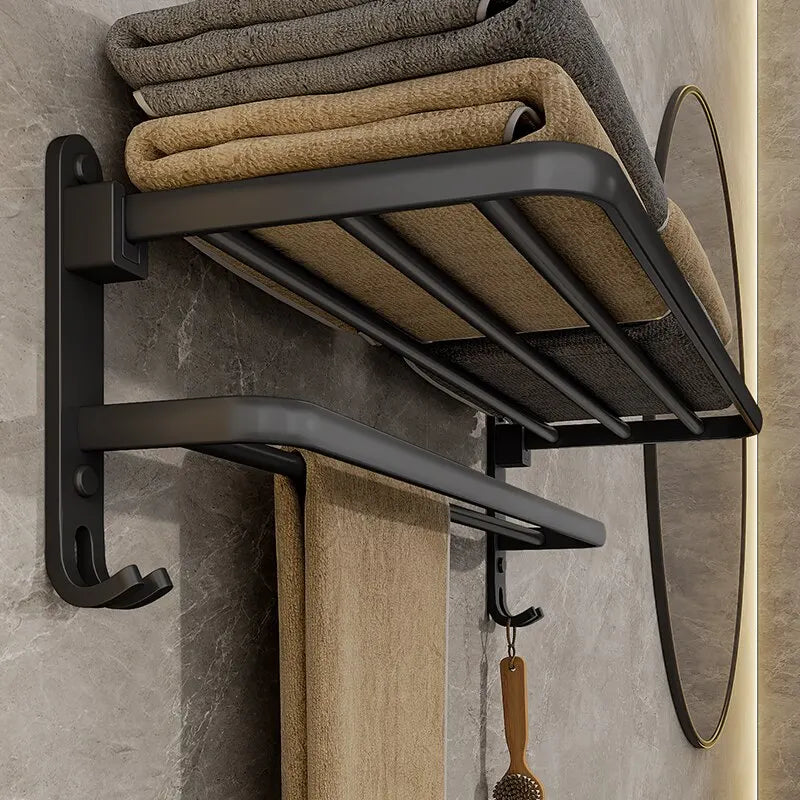 Folding Holder With Hook Towel Holder