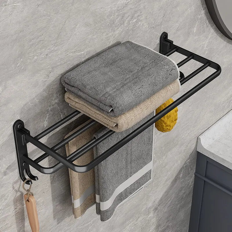 Folding Holder With Hook Towel Holder