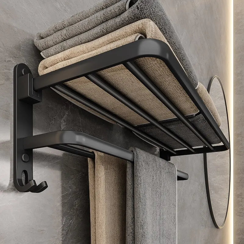 Folding Holder With Hook Towel Holder